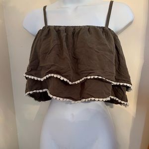 MINKPINK olive crop top